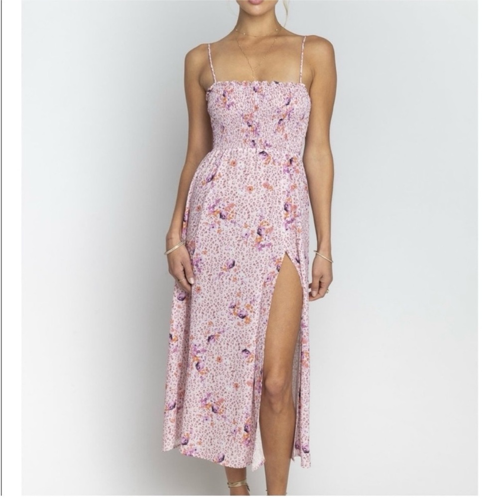 RESA Pink Floral Midi Dress